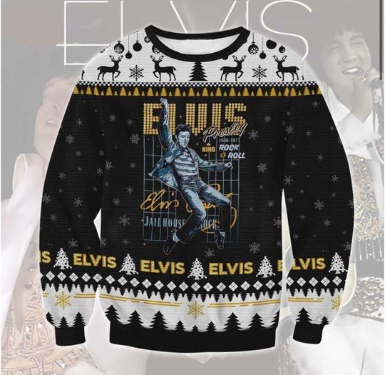 Discover Elvis Presley Merry Chrristmas Rock 3D Sweater