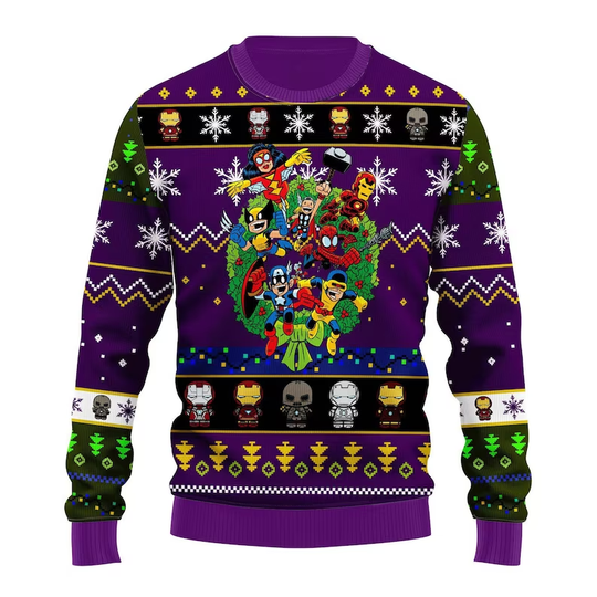 Discover Superheroes Ugly Christmas Sweater, Christmas 3D Sweater