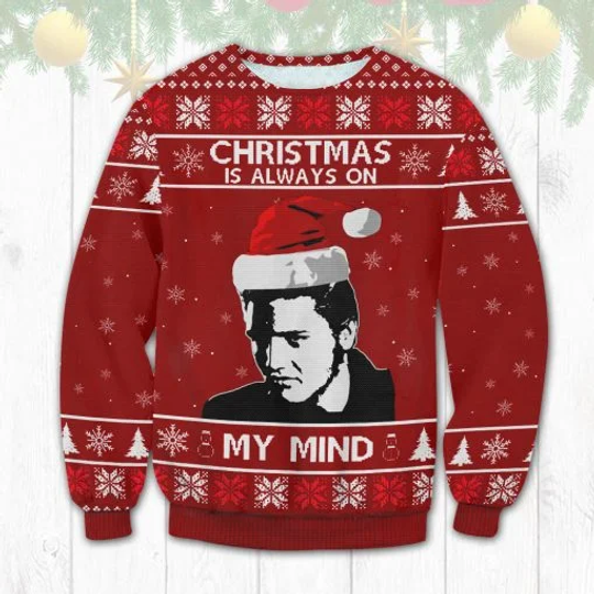 Discover Elvis Presley Happy Christmas Knitted Sweater.