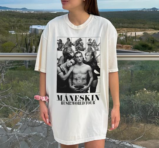 Discover Mneskin T-Shirt, Maneskin Rush World Tour 2023 Shirt