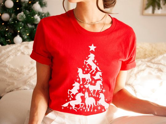 Discover Unicorn Christmas Shirt for Holiday Gifts