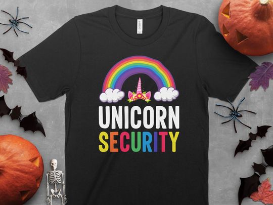 Discover Halloween Costume Unicorn Security Colorful Rainbow Horn T-Shirt