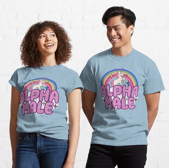 Discover Alpha Male Classic T-Shirt, Birthday Gift, Unicorn Theme Party Shirt