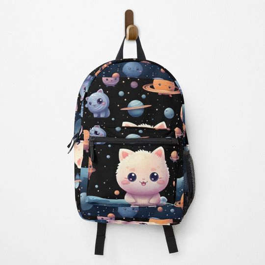 Discover Cute Kawaii cat in the galaxy  Backpack