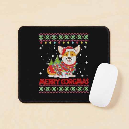 Discover Corgi-Dog Merry Corgmas Santa Corgi-Ugly Christmas Mouse Pad