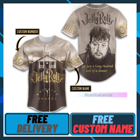 Discover Personalized Jelly Roll Black Baseball Jersey Shirt