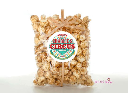 Discover Circus Birthday Sticker Red and Turquoise Green Circus Stickers  r