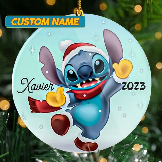 Discover Personalized Stitchmas Ceramic Christmas Ornament