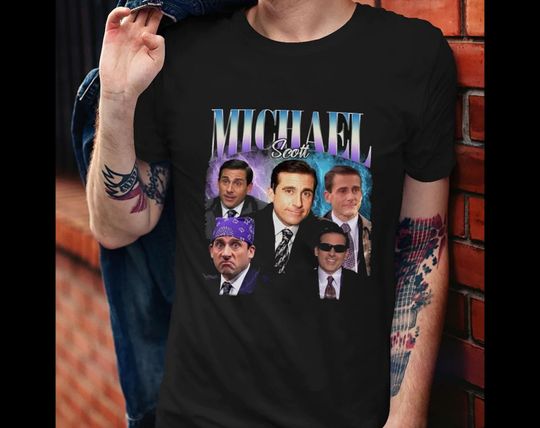 Discover Michael Scott The Office Vintage Graphic T Shirt, Michael Scott Homage Shirt