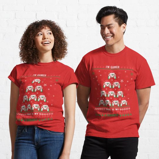 Discover Christmas Video Game Controller Graphic Designed Shirts & Pajamas T-Shirt