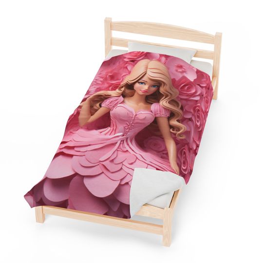 Discover Barbie personalized blanket for girls, throw, lap cover, movie lovers