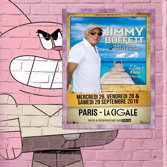 Discover Jimmy Buffett And The Coral Reefer Band "I don't Know" Paris Concert Poster