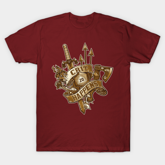 Discover Crit Happens (20) [Gold] - D20 - T-Shirt
