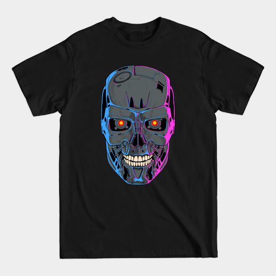 Discover Terminator Skull - T-800- Pink and blue - Terminator - T-Shirt
