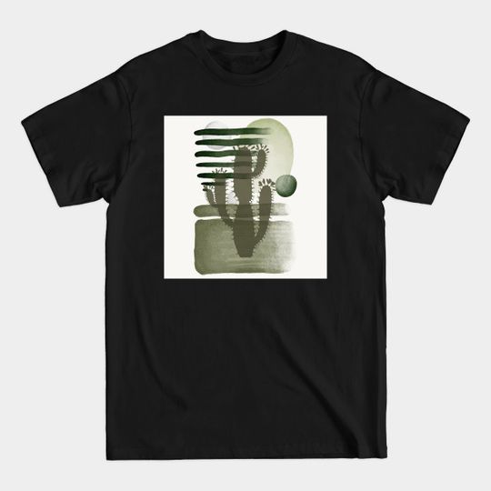 Discover Botanical set of illustrations of tropical plants, Abstract green watercolor geometric shapes. No 02 - Botanical - T-Shirt