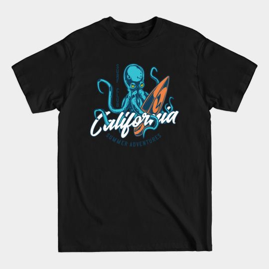 Discover Surf Club California: Summer Adventures Design - Octopus - T-Shirt
