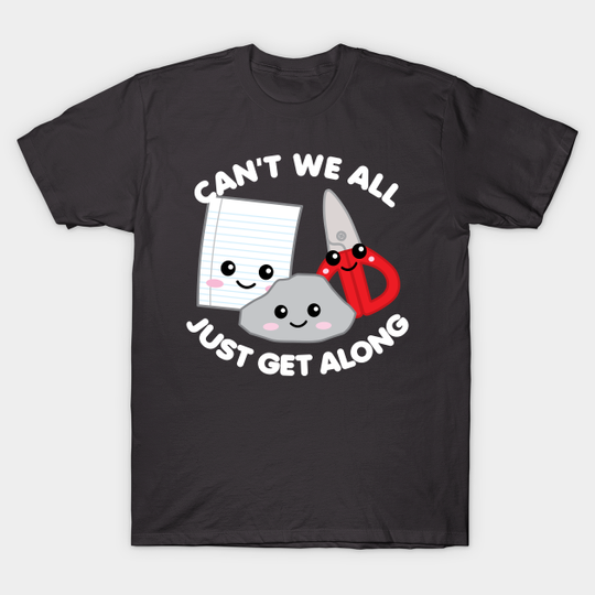 Discover Can't We All Just Get Along - Rock Paper Scissor - T-Shirt