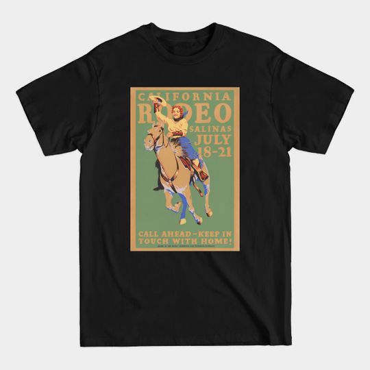 Discover California Rodeo Salinas Vintage Poster 1930s - Cowgirl - T-Shirt