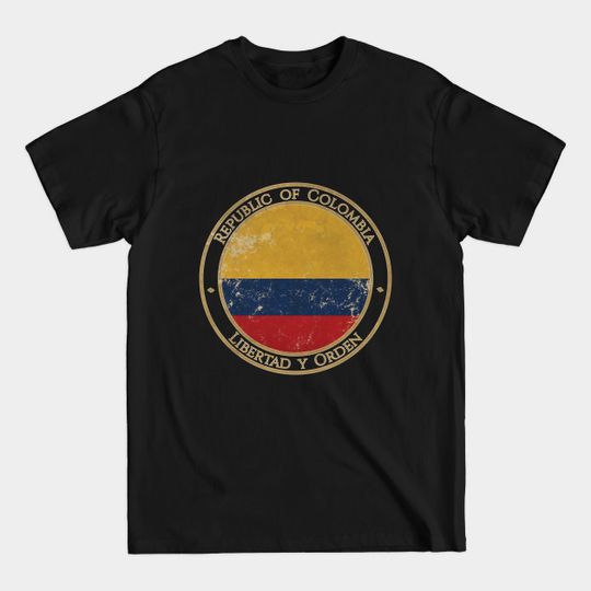 Discover Vintage Republic of Colombia USA South America United States Flag - Colombia - T-Shirt