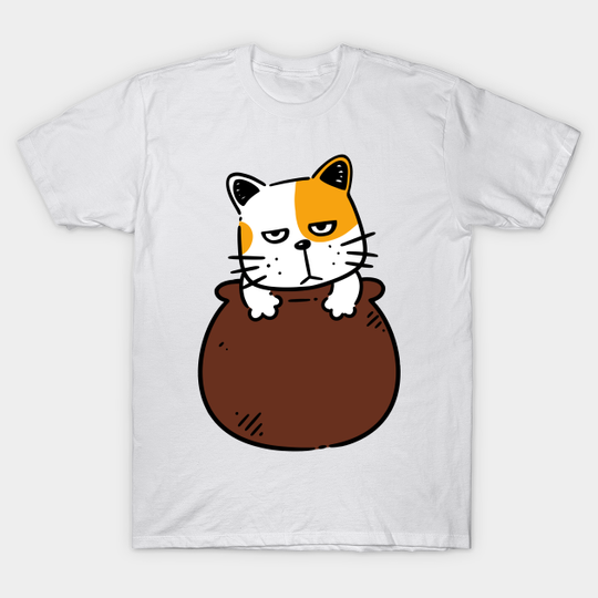Discover Cat in Pot - Pot - T-Shirt