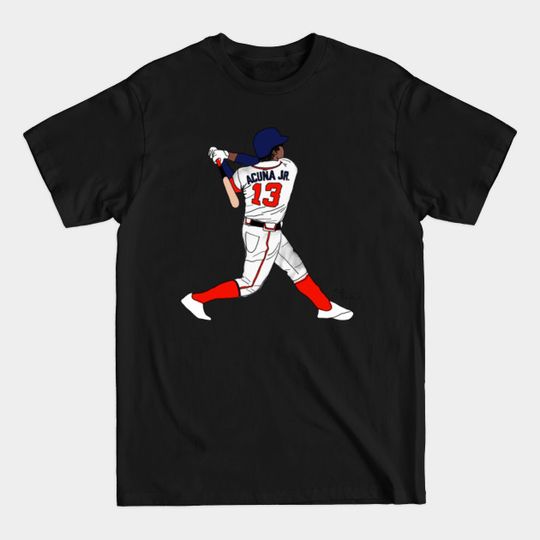 Discover Acuna Jr. Contour Digital Drawing - Baseball - T-Shirt