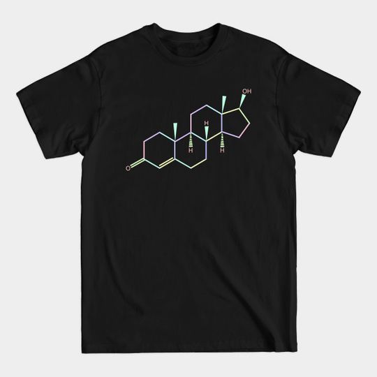 Discover Testosterone Kawaii Pastel Rainbow Molecule - Testosterone - T-Shirt