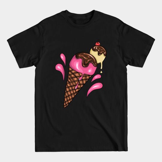 Discover Strawberry and vanilla ice-cream art - Ice Cream - T-Shirt