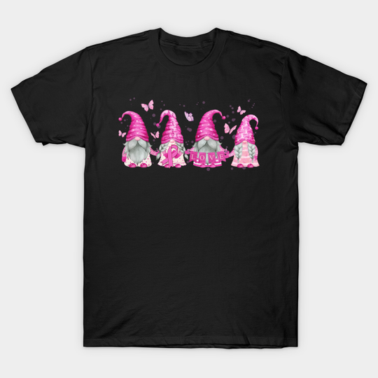 Discover Gnomes Breast Cancer Awareness Peace Lover Gift Women Girl - Breast Cancer Awareness - T-Shirt