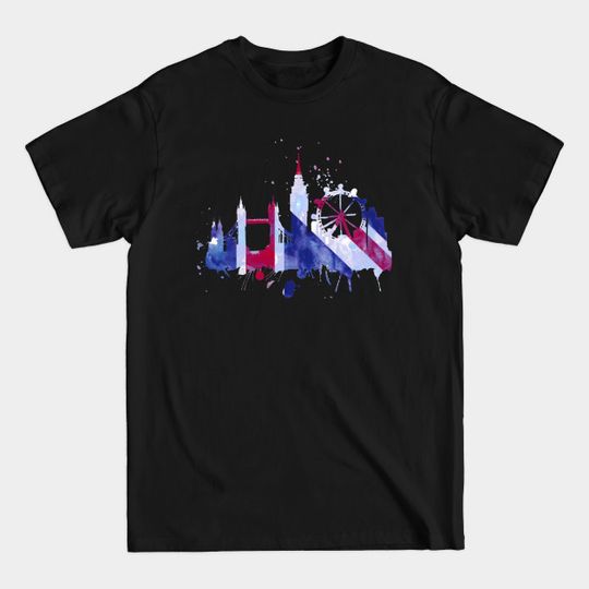 Discover London Skyline Watercolor - Britain - T-Shirt