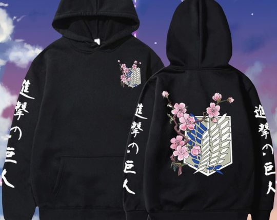 Discover AOT Anime Attack On Titan Hoodie, Comfortable Graphic Print Pullover
