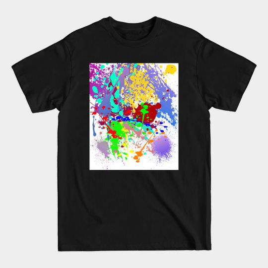 Discover Rainbow Ink Paint, Drip Splatter, White - Rainbow Ink Paint Drip Splatter White - T-Shirt