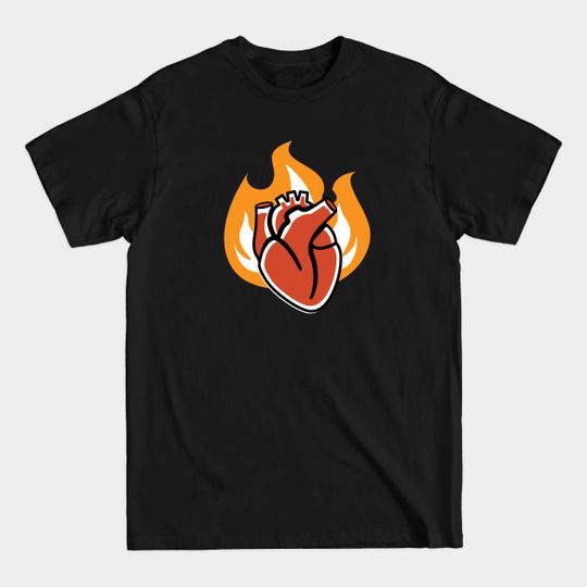 Discover Flaming Heart Original - Heart - T-Shirt