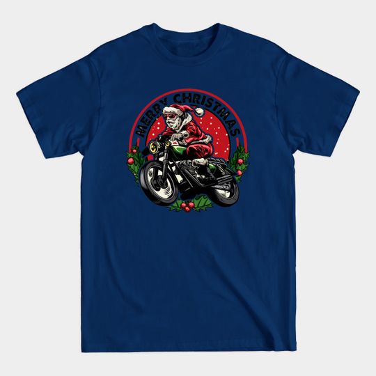 Discover Biker Santa - Santa Riding Motorcycle - T-Shirt