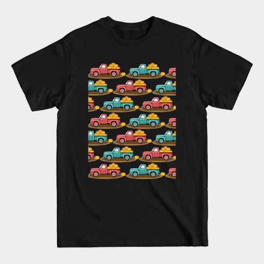 Discover Pumpkin Truck Pattern - Pumpkin Truck Vintage Fall - T-Shirt