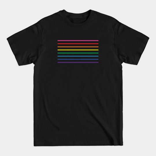Discover Gay Pride Flag Original Rainbow Stripes Black Background - Original Gay Pride Flag - T-Shirt