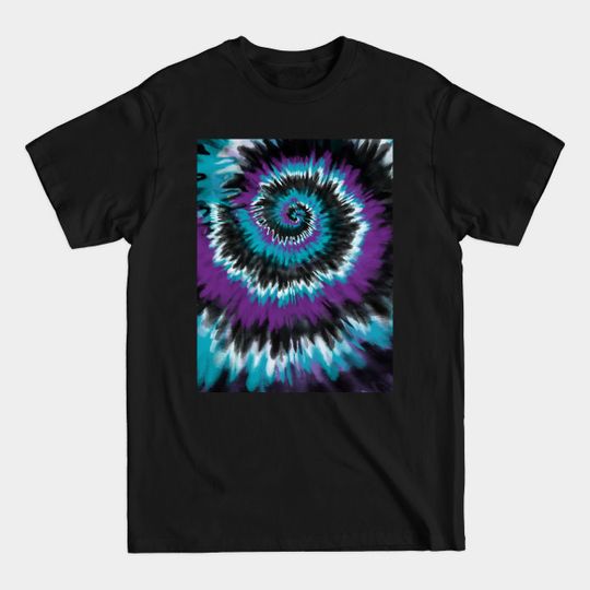 Discover Purple Blue Black and White Spiral Swirl Tie Dye - Tie Dye - T-Shirt