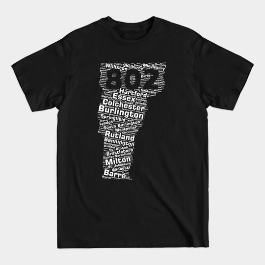 Discover Vermont Cities 802 Area Code - Vermont - T-Shirt