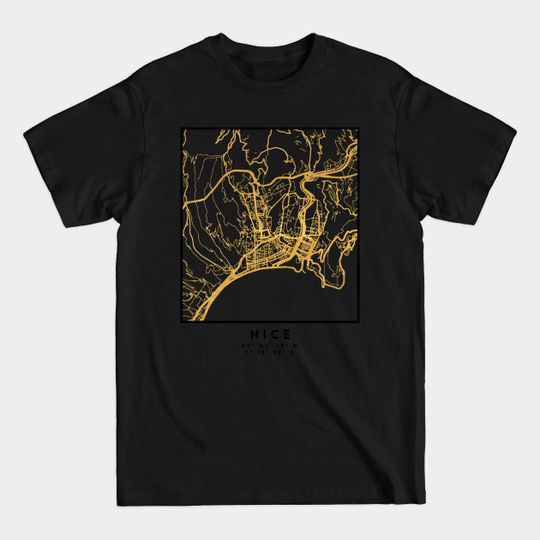 Discover NICE FRANCE CITY STREET MAP ART - Nice - T-Shirt