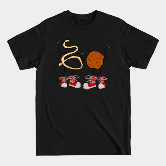 Discover Funny Spaghetti and Meatballs Cartoon Artwork - Spaghetti And Meatballs - T-Shirt