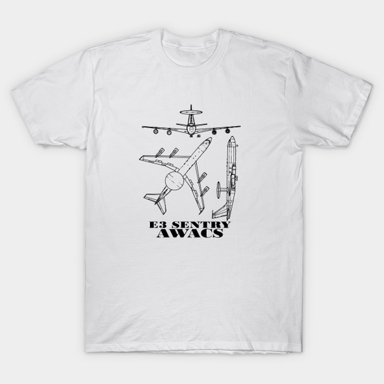 Discover Sentry E3 AWACS Airborne Warning And Control System Jet Plane - Awacs - T-Shirt