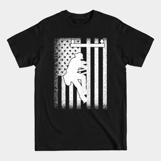 Discover Lineman on flag - Lineman - T-Shirt