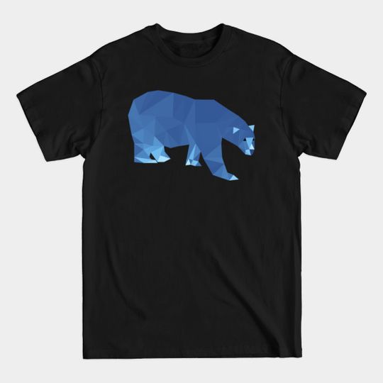 Discover polar bear geometric blue - Polar Bear - T-Shirt