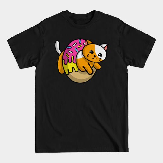 Discover Cat Doughnut Ring Orange - Cat - T-Shirt