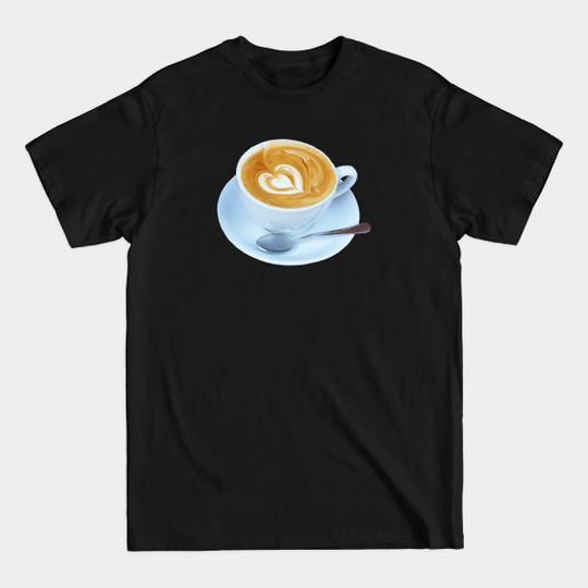 Discover Heart Latte Coffee Photo - Latte - T-Shirt