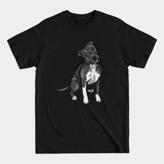 Discover American Pitbull Terrier Dog | Black and White - Pitbull - T-Shirt