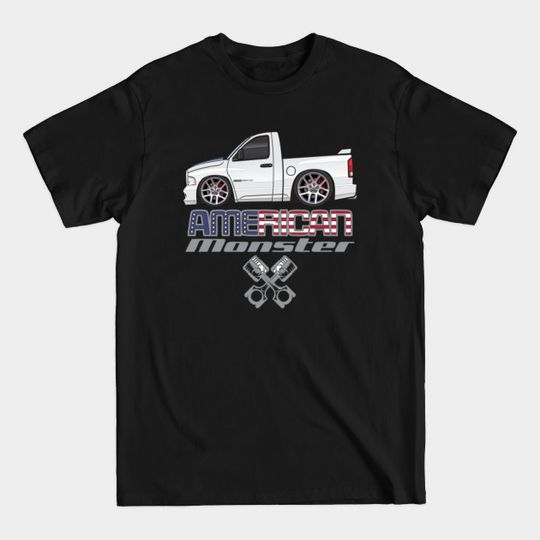 Discover American Monster-White - Ram Truck - T-Shirt