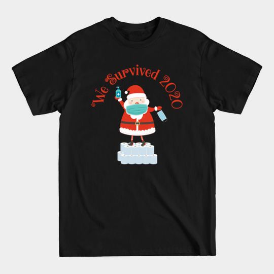 Discover funny Santa Christmas with face Mask and Sanitizer - Santa Wearing Mask - T-Shirt
