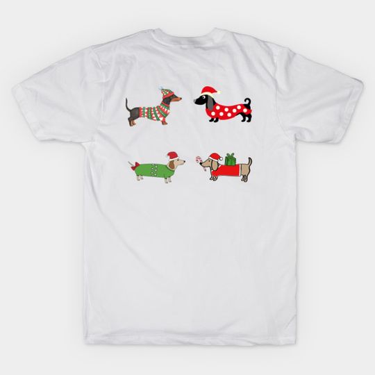 Discover Cute Santa Sausage Dogs Dachshund Mom New Year Holiday Christmas Gift Bundle Pack - Christmas Dachshund - T-Shirt