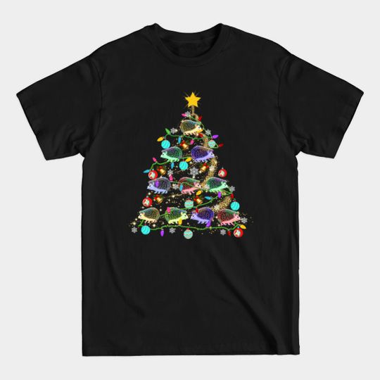 Discover Hedgehog Christmas Tree Ornament Decor Gift Cute - Hedgehog Christmas Tree - T-Shirt