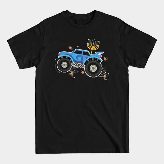 Discover Monster Truck Menorah Dreidel Hanukkah Toddler Boys - Monster Truck Hanukkah - T-Shirt
